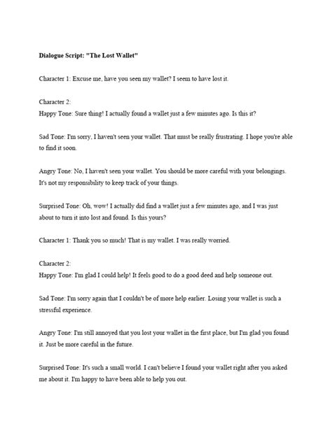 Image result for Dialogue Script Example