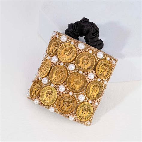 Embellished Coin Ponytail Holder - Gold – Hair Drama Company