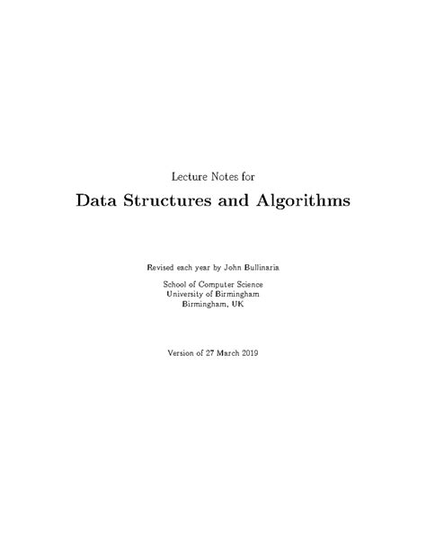 DsaData Structures and Algorithms - Computer Science - Studocu