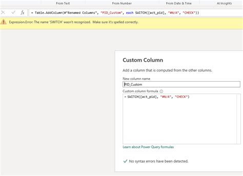Solved: Use SWITCH in PowerQuery Transform steps - Microsoft Fabric ...