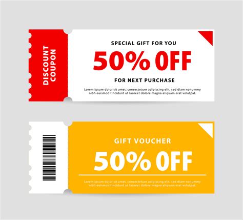 Gift voucher card template design. Sales promotion discount coupon ...