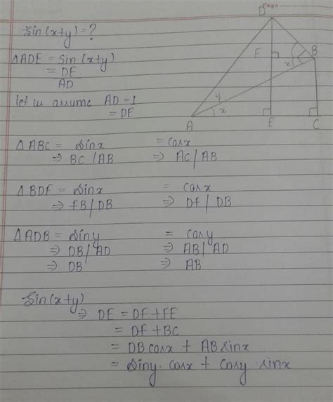 How sin (x+ y)=sinx.cosy cosx.siny? - EduRev Class 10 Question
