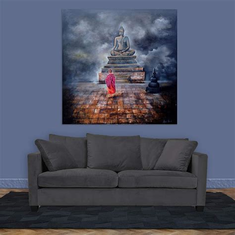 Shop Zen Your Walls with Monk & Buddha Unframed Wall Art | Moolwan