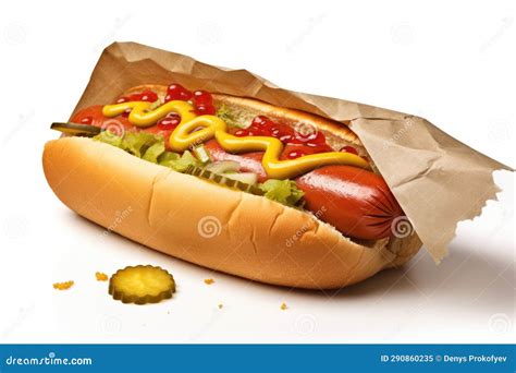Hot dog on white imagen de archivo. Imagen de comida - 290860235