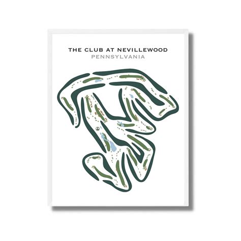 The Club at Nevillewood, PA | Golf Course Map, Golf Map, Golfer Gift ...
