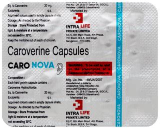 Caronova Capsule 10 - Uses, Side Effects, Dosage, Price | Truemeds