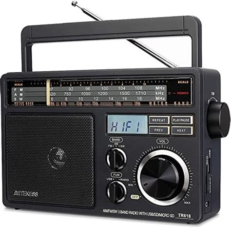 Retekess TR618 Portable AM FM Radio with SD, Micro SD and USB Support ...