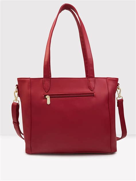Buy Caprese Dora Tote Large Office Handbag Burgundy @ Rs.989 | Caprese ...