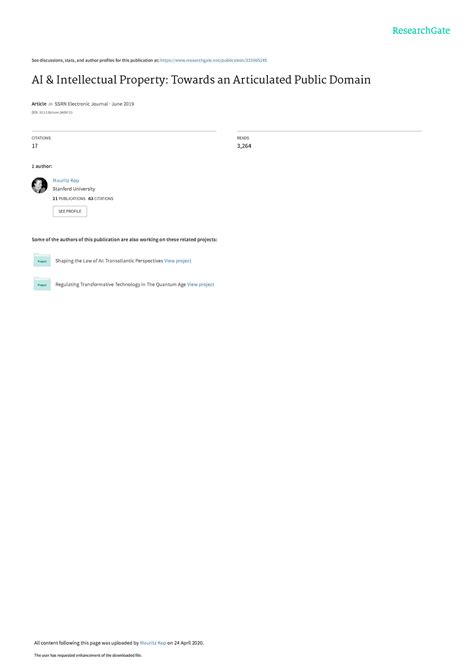 Mauritz Kop AIIntellectual Property Towardsan Articulated Public Domain ...