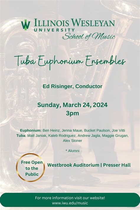 Tuba Euphonium Ensembles Recital, 1210 N Park St, Bloomington, IL ...