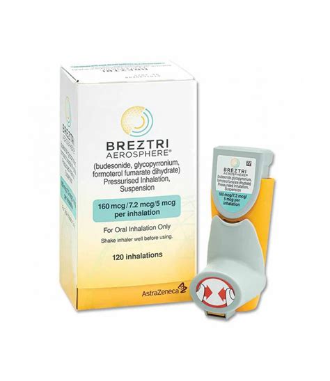 Breztri 160/7.2/5 mcg Aerosphere Inhalation Powder 120 Doses