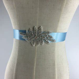 Chic Flower Crystal Bridal Sash Waist Belt Satin Ribbon Wedding Party ...