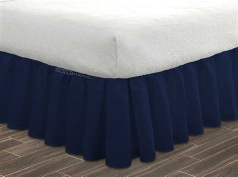 Luxury Navy Blue Ruffle Bed Skirt 20% OFF — comfortbeddings-usa