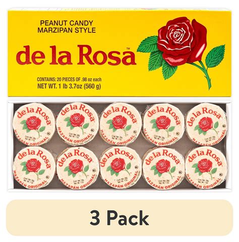 (3 pack) De La Rosa Mazapan Style Mexican Peanut Candy, 20 Count ...