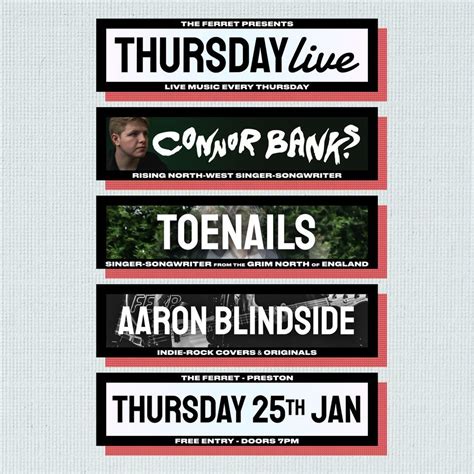 THURSDAY LIVE: Connor Banks // Toenails // Aaron Blindside - Thursday ...