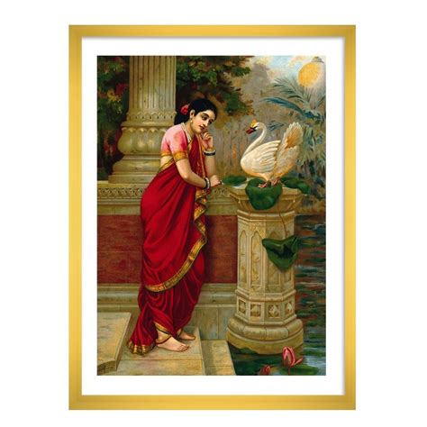 A swan telling Damayanti of Nala's love by Raja Ravi Varma | Wall Art ...