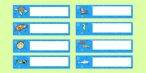 Under the Sea Themed Editable Gratnells Tray Labels - tray labels