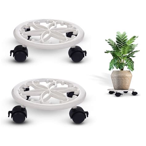 Sharpex Pack of 2 Metal Caddy Iron Dolly on Round Rack Rustproof Sturdy ...