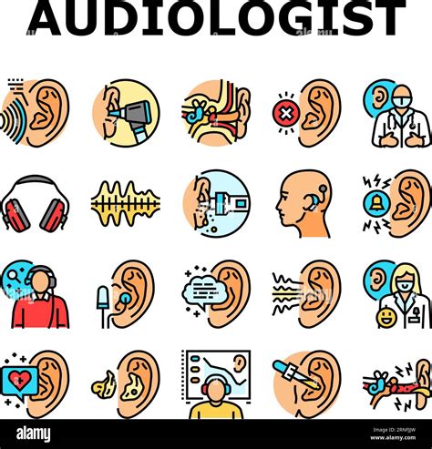 audiologist doctor ear deaf icons set vector Stock Vector Image & Art - Alamy