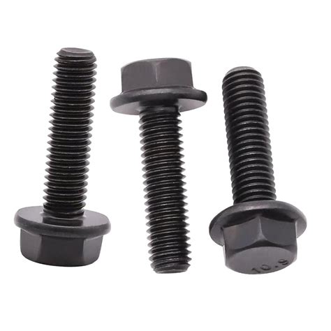 Wellsay M8-1.25 x 65mm (10 Pack) Flanged Hex Bolts, Hex Flange Screws ...