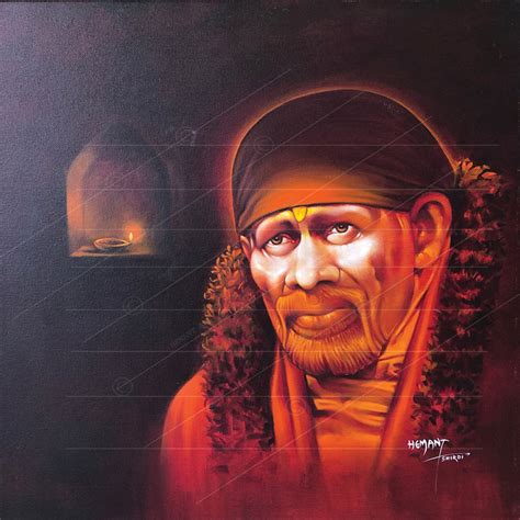 Shirdi Sai Baba Handmade Face Painting/Photo Canvas Reprint – SHREE SAI ...