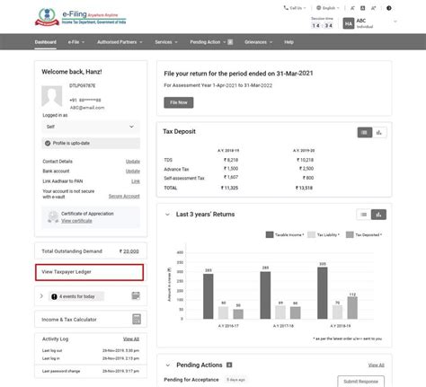 Dashboard and Worklist (Taxpayer) User Manual | Income Tax Department