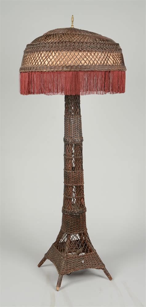 Lot Detail - ANTIQUE WICKER FLOOR LAMP.