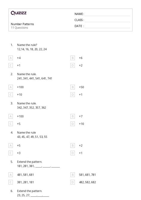Image result for Number Patterns 10