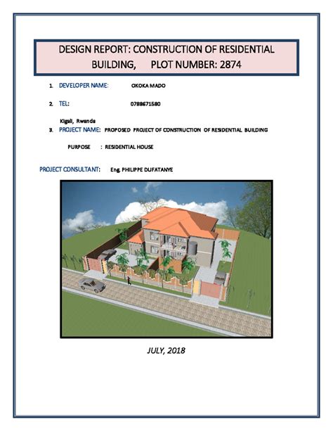 Construction of recidensial building - DESIGN REPORT: CONSTRUCTION OF ...