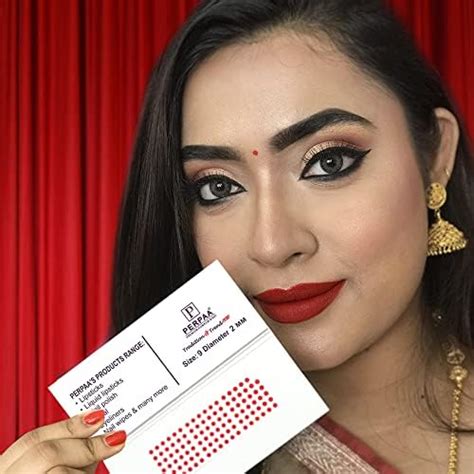 PERPAA Kumkum Velvet Round Bindi Box of 15 Flaps for Ladies Women ...