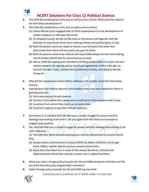 MCQ of Political Science Class 12 Cold War Era 的图像结果