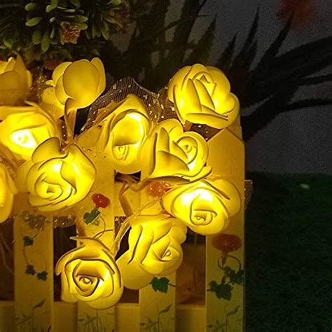 Buy Rose Flower Shape Curtain Light for Home Decorations, 8M 20 LED ...