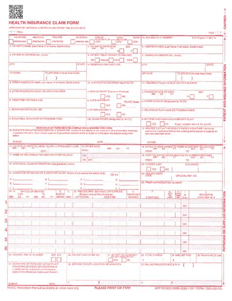 Medical Claim Form Hcfa 1500 Form - Form : Resume Examples #EY39YGdn32