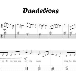 Dandelions Piano Tutorial 的图像结果