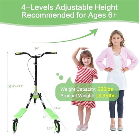 AODI Swing Wiggle Scooter, 3 Wheels Drifting Folding Kick India | Ubuy