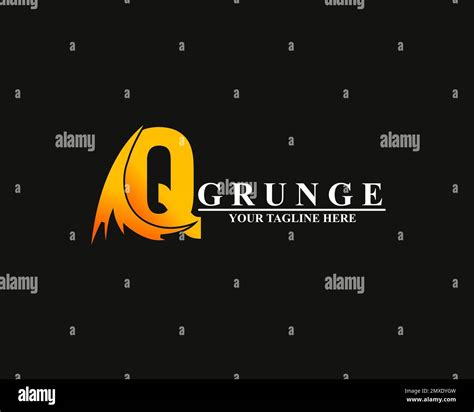Abstract initial letter q logo with brush stroke element, Dirty artistic design element, vector ...