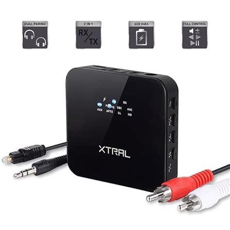 XTRAL Bluetooth 5.0 Multi-Stream Transmitter/Receiver with Volume ...