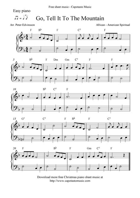 Free Christmas Piano Sheet Music - Easy to Intermediate Level