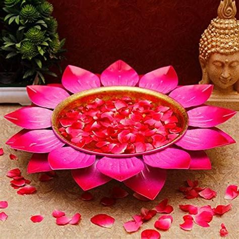 Buy Imaya Impex Brass Lotus Design Urli Bowl Decorative Showpiece ...