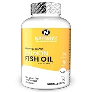 Naturyz Burpfree Salmon Fish Oil Capsules 2000Mg With Vitamin D3 | No ...