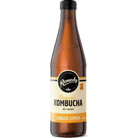 Remedy Kombucha Ginger Lemon 330ml | Woolworths