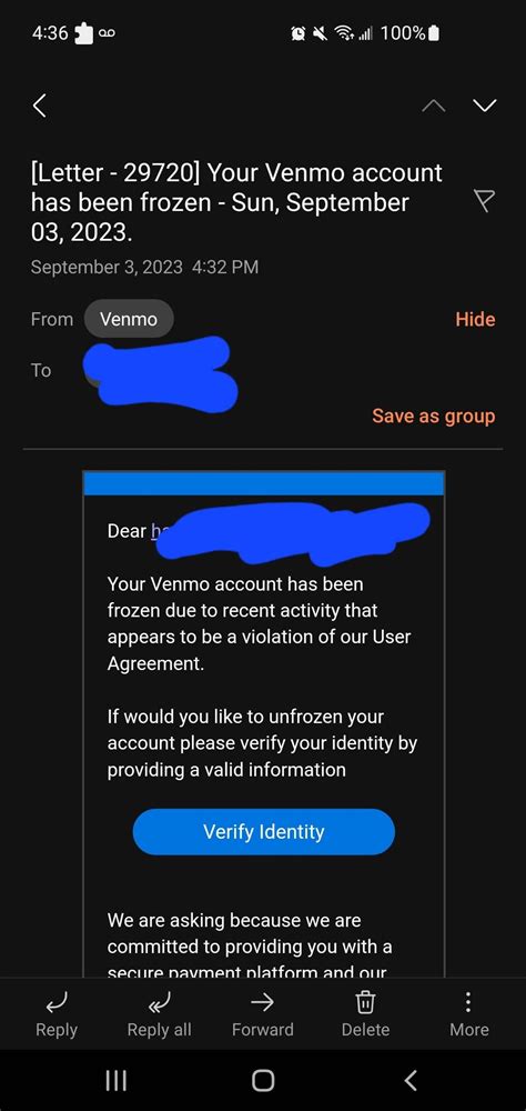 I got this email from something claiming to be Venmo. It says that my ...