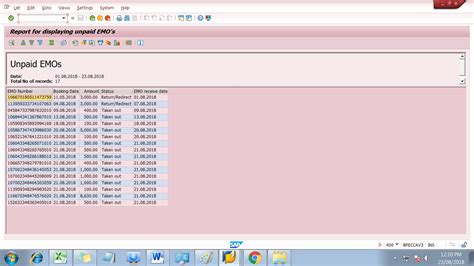 Reports on displaying of Unpaid EMO List in CSI