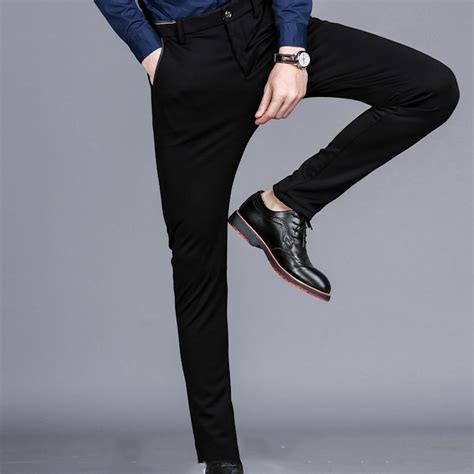 Contrast Trim Slim Fit Pants // Black, Blue (32) - Amedeo Exclusive ...