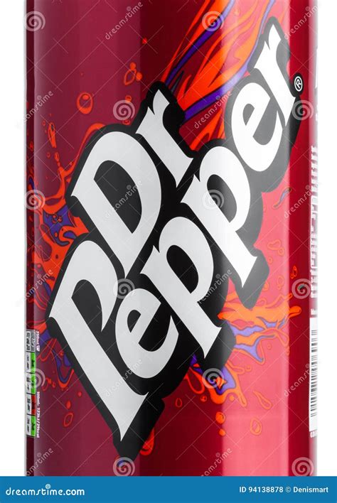 LONDON, UK - JUNE 9, 2017: Bottle Label of Dr.Pepper Soda Drink on ...