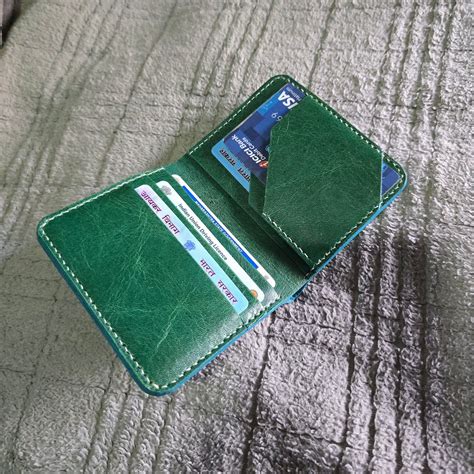 Handmade leather card wallet - Vintage grey - Indianleathercraft