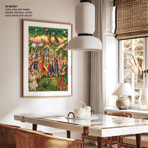 Krishna Dancing with Gopis II Painting & Wall Art Print by Raja Ravi ...