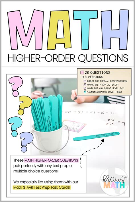 Math Higher-Order Thinking Questions Cards | Bloom's Taxonomy - Kraus ...