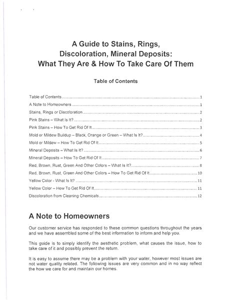Water Quality Guide - Lecture notes - ,.. A Guide to Stains, Rings ...