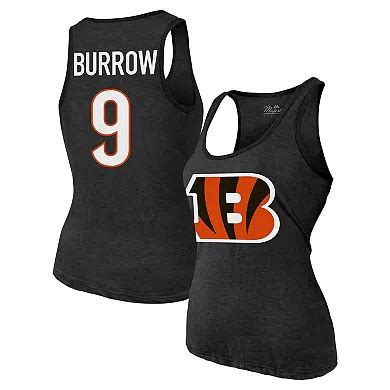 Women's Majestic Threads Joe Burrow Black Cincinnati Bengals Name ...